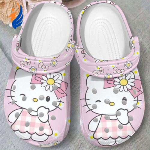 Lovely Hello Kitty And Daisy Flower Clogs