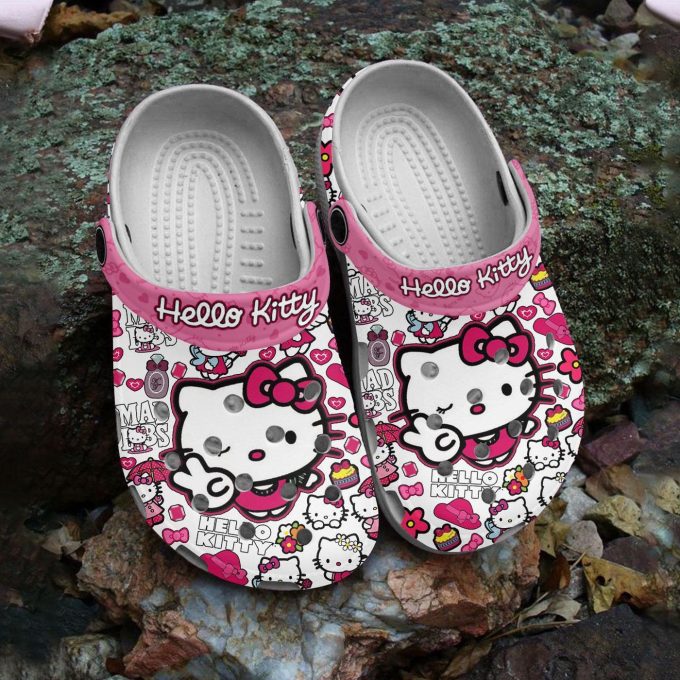 Lovely Hello Kitty Cartoon Clogs For Kids And Adults , Fun And Safe For Outdoor Play