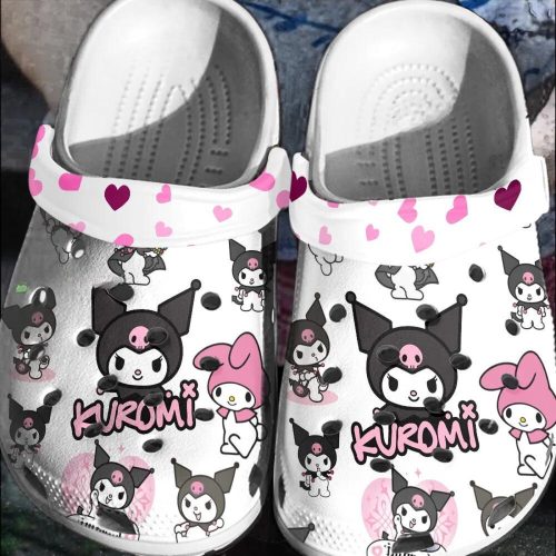 Lovely Kuromi Hello Kitty White Cartoon Clogs For Kids And Adults
