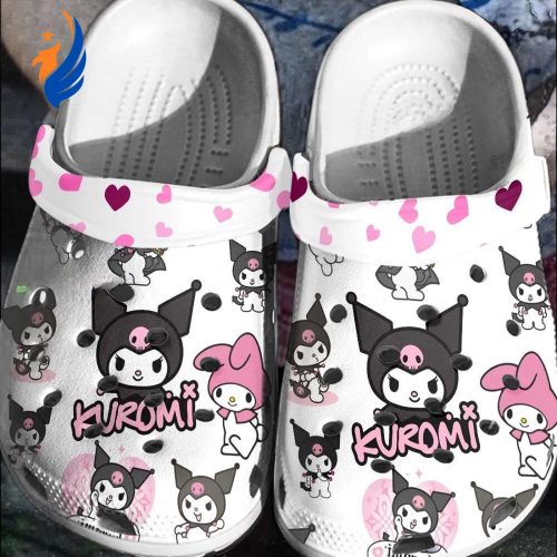 Lovely Kuromi Hello Kitty White Cartoon Clogs For Kids And Adults
