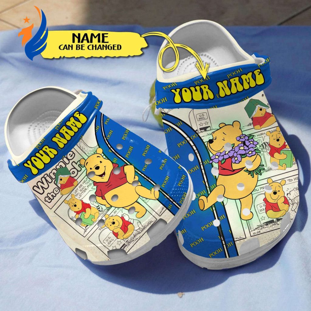 Lovely Winnie The Pooh Custom Name Clogs Lovely Winnie The Pooh Custom Name Clogs