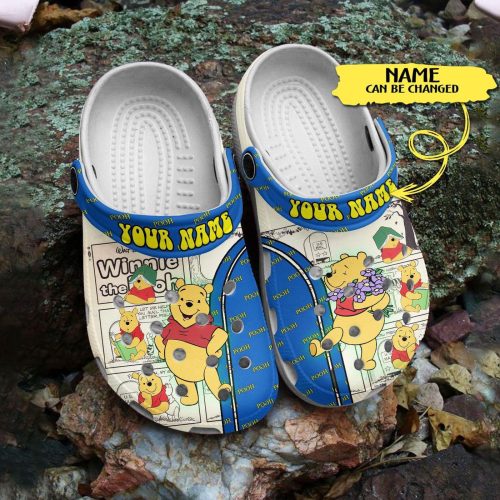 Lovely Winnie The Pooh Custom Name Clogs