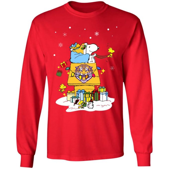 LSU Tigers Santa Snoopy Shirt: Spread Christmas Cheer with Merry Wishes! LSU Tigers Santa Snoopy Shirt: Spread Christmas Cheer with Merry Wishes!