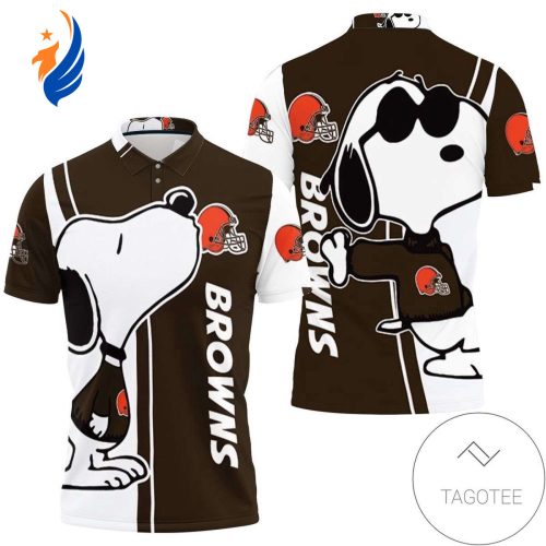 Mens & Womens Cleveland Browns Snoopy Lover 3d Printed All Over Print Polo Shirt