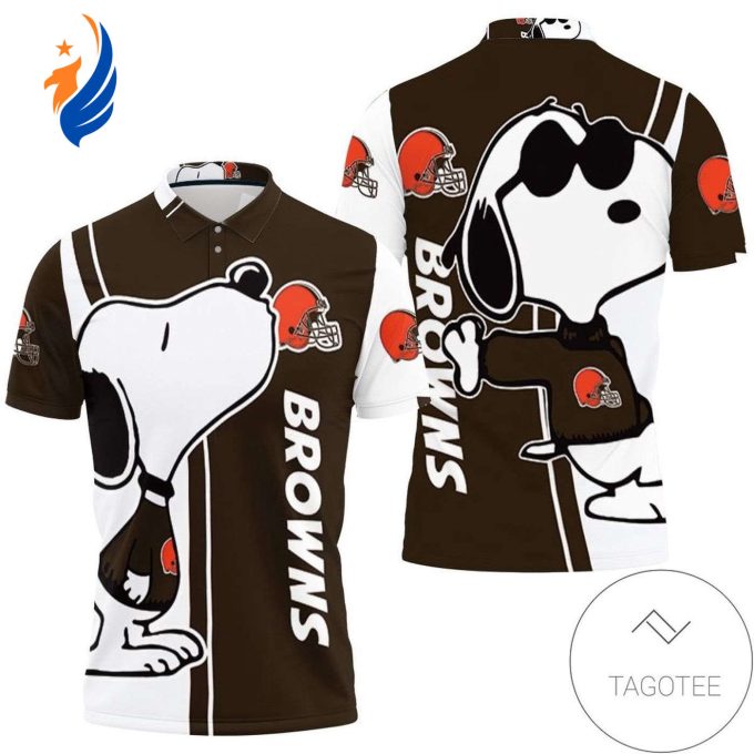 Mens & Womens Cleveland Browns Snoopy Lover 3d Printed All Over Print Polo Shirt Mens & Womens Cleveland Browns Snoopy Lover 3d Printed All Over Print Polo Shirt