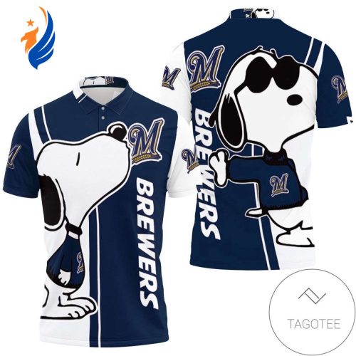Mens & Womens Milwaukee Brewers Snoopy Lover 3d Printed All Over Print Polo Shirt