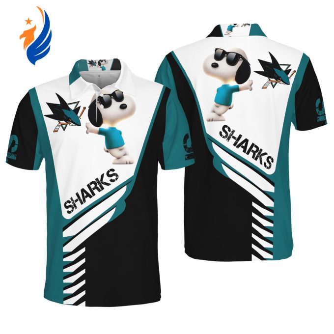 Mens & Womens San Jose Sharks Snoopy For Fans 3d All Over Print Polo Shirt