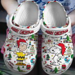 Merry Christmas Charlie Brown And Cute Snoopy Clogs For Kids And Adults