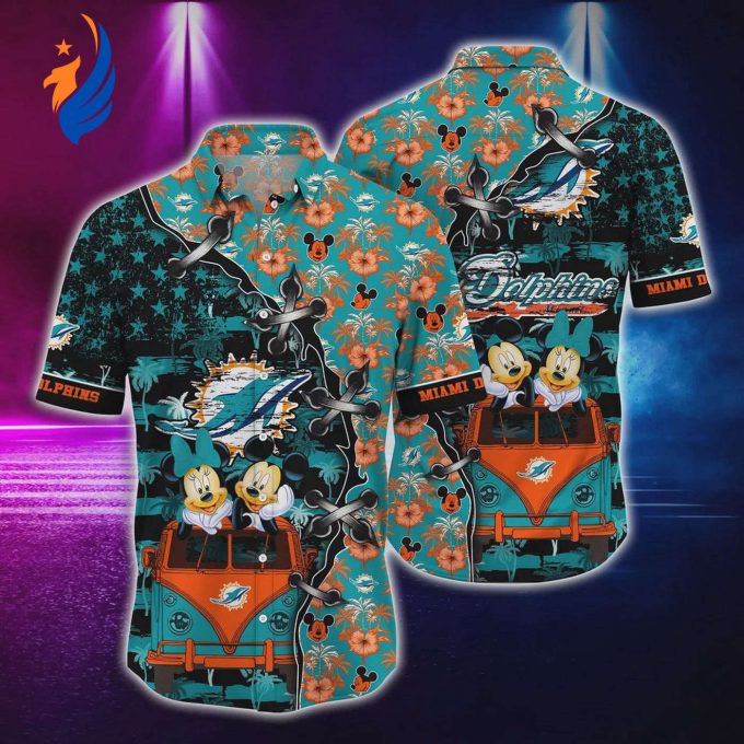 Shop the Trendy Miami Dolphins Mickey and Minnie Hawaiian Shirt – Perfect for Game Day!
