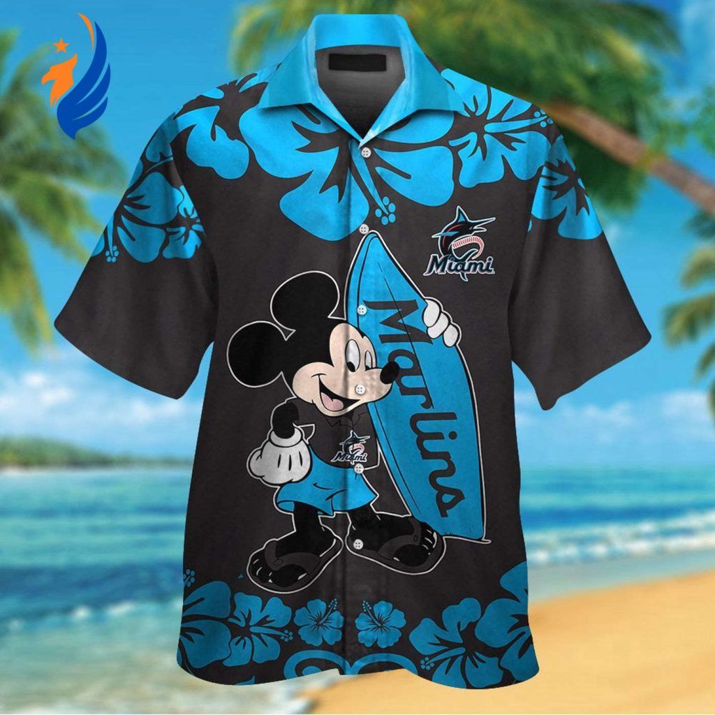 Summer Fun: Miami Marlins & Mickey Mouse Hawaiian Shirt – Perfect Blend of MLB and Disney Magic! Summer Fun: Miami Marlins & Mickey Mouse Hawaiian Shirt – Perfect Blend of MLB and Disney Magic!