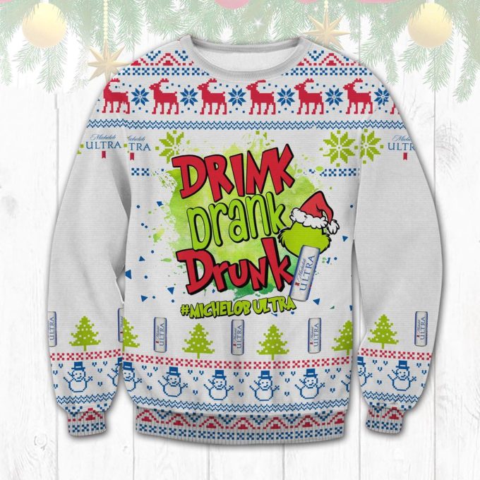 Get Festive with Michelob Ultra Grinches Ugly Sweater – Perfect Holiday Attire for Beer Lovers! – Gift for Men Women