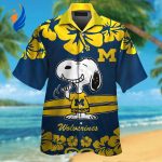 Michigan Wolverines & Snoopy Hawaiian Shirt: Stylish Fan Gear for Wolverines Enthusiasts!
