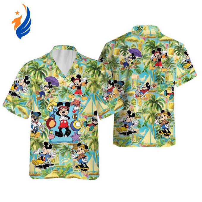Experience the Magic of Disneyland with our Mickey Aloha Button Up Shirt – Perfect for Your Summer Disney Hawaiian Vacation!