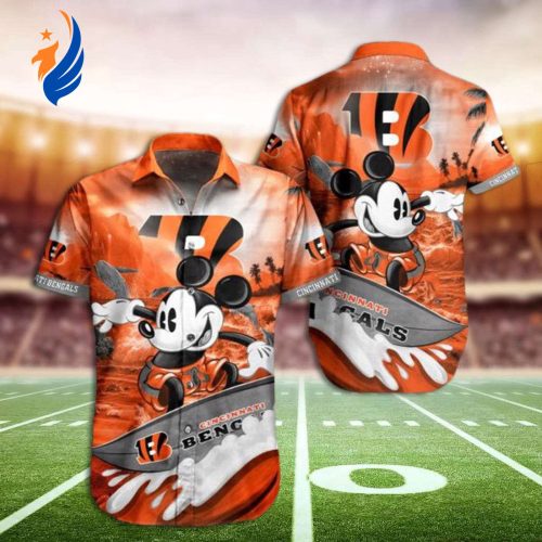 Cincinnati Bengals Mickey Aloha Shirt - Vibrant Hawaiian Shirt for Bengals Fans