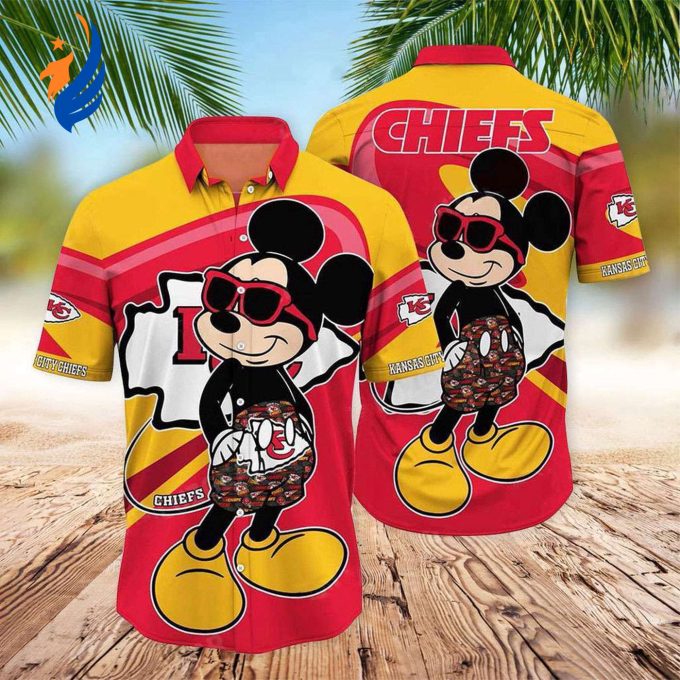 Mickey Aloha Shirt Chiefs: Kansas Chiefs Hawaiian Shirt with Mickey Mouse Design Mickey Aloha Shirt Chiefs: Kansas Chiefs Hawaiian Shirt with Mickey Mouse Design