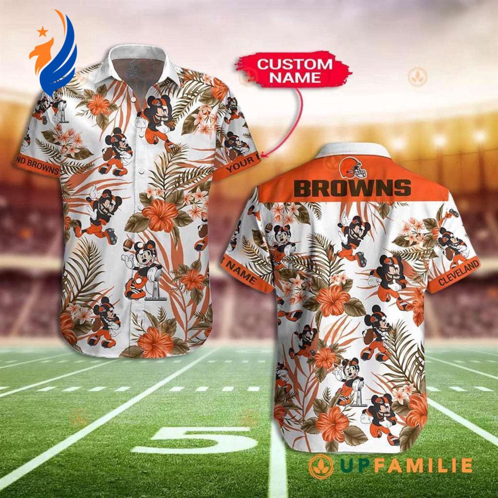 Mickey Aloha Shirt: Cleveland Browns Hawaiian Beach Custom Shirts Mickey Aloha Shirt: Cleveland Browns Hawaiian Beach Custom Shirts