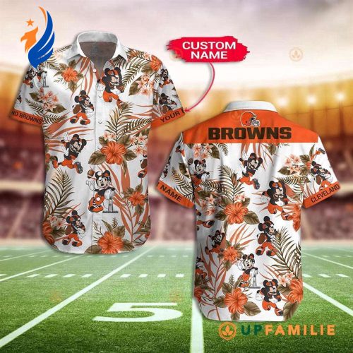Mickey Aloha Shirt: Cleveland Browns Hawaiian Beach Custom Shirts
