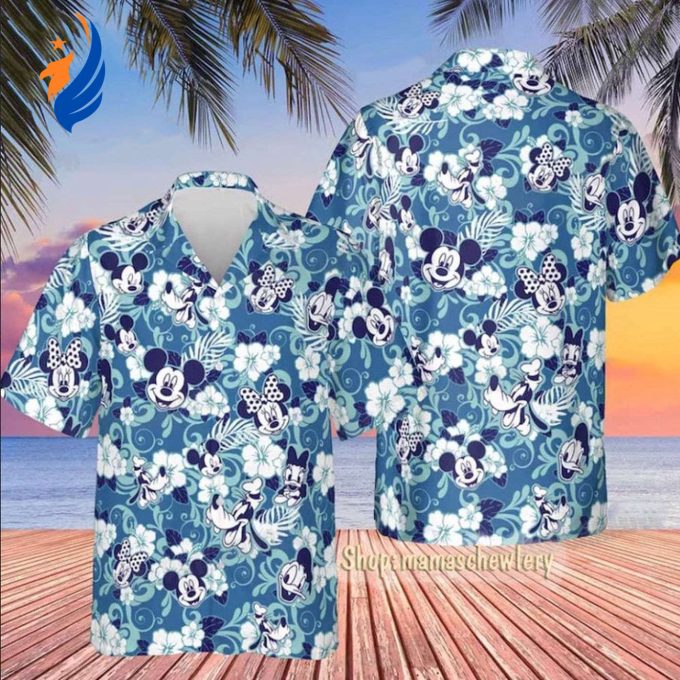 Disney Mickey Mouse Floral Aloha Hawaiian Shirt – Vibrant & Stylish Mickey Aloha Shirt for a Fun Tropical Look!