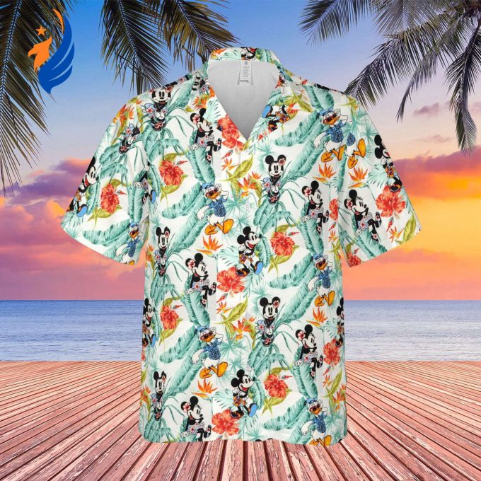 Mickey Aloha Shirt: Disney World Tropical Hawaiian Unisex – Floral Print with Mickey Minnie & Donald Duck Mickey Aloha Shirt: Disney World Tropical Hawaiian Unisex – Floral Print with Mickey Minnie & Donald Duck