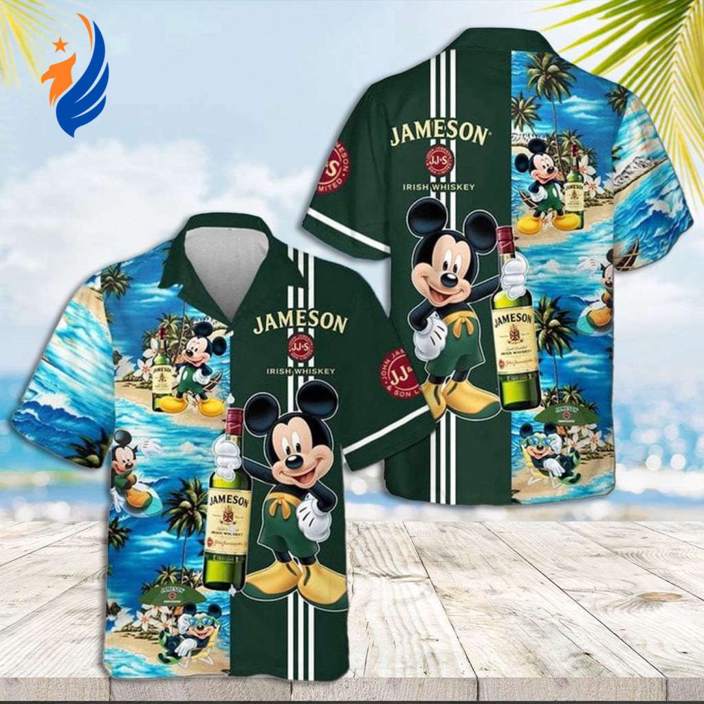 Mickey Aloha Shirt: Hawaiian Style with Mickey Mouse & Jameson Irish Whiskey Mickey Aloha Shirt: Hawaiian Style with Mickey Mouse & Jameson Irish Whiskey