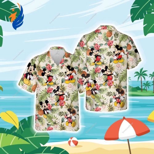 Mickey Aloha Shirt - Summer Trip Hawaiian Family Shirt with Mickey Mouse Design