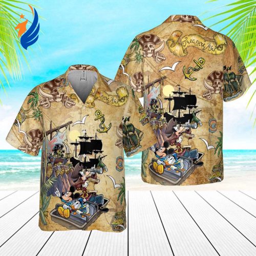 Mickey Aloha Shirt: Retro Pirates of the Caribbean Disney Hawaiian