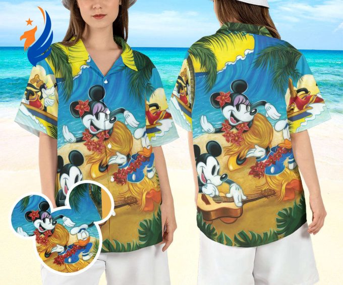Mickey & Friends Beach Hawaiian Shirt Aloha Shirt for Donald s 90th Anniversary