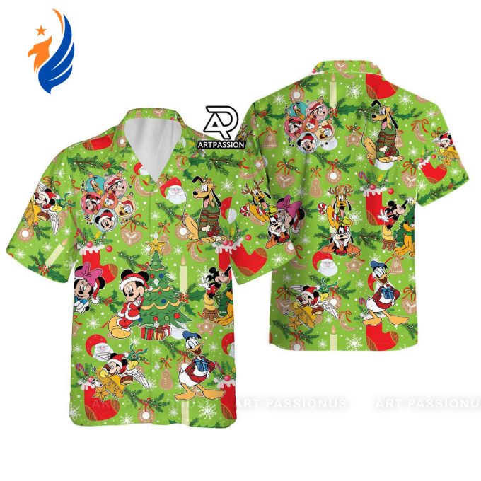 Get Festive with Mickey and Friends Christmas Hawaiian Shirt – Green Disney Design Get Festive with Mickey and Friends Christmas Hawaiian Shirt – Green Disney Design