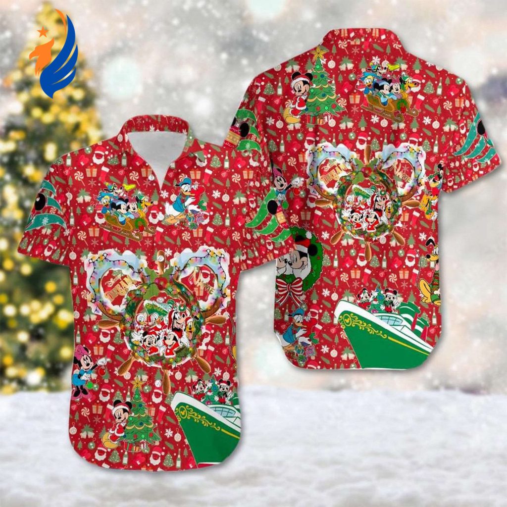 Mickey and Friends Cruise Christmas Hawaii Shirt – Festive Xmas Party Magic Kingdom Mickey Santa Hat Hawaiian Shirt Mickey and Friends Cruise Christmas Hawaii Shirt – Festive Xmas Party Magic Kingdom Mickey Santa Hat Hawaiian Shirt
