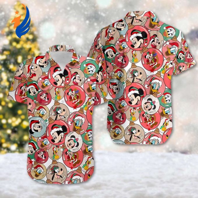 Mickey and Friends Christmas Hawaii Shirt: Minnie Mouse Button Up Xmas Party Hawaiian & Magic Kingdom Shirt