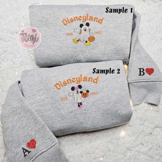 Mickey and Minnie Boo Ghost Halloween Embroidered Couples Shirts – Spooktacular Halloween Outfits for Couples!