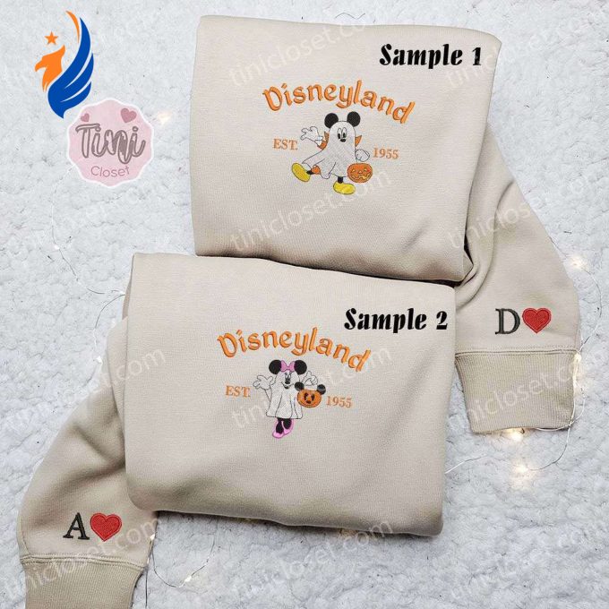 Mickey and Minnie Boo Ghost Halloween Embroidered Couples Shirts – Spooktacular Halloween Outfits for Couples!