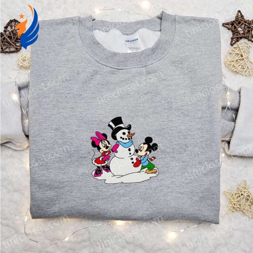 Mickey & Minnie Snowman Shirt & Disney Characters Hoodie: Perfect Christmas Gifts for Family
