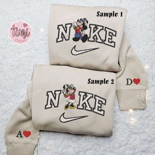 Disney x Nike Mickey & Minnie Cruise Embroidered Couple Shirt & Hoodie: Character-Infused Style!