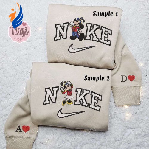 Disney x Nike Mickey & Minnie Cruise Embroidered Couple Shirt & Hoodie: Character-Infused Style!