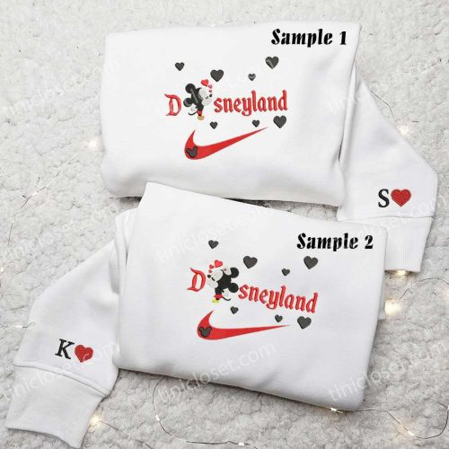 Magical Mickey and Minnie Disneyland Embroidered Couples Shirts – Perfect for Disney Lovers!