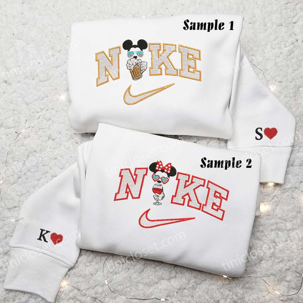 Mickey & Minnie Drinking Embroidered Couples Shirts: Fun & Stylish Disney Apparel Mickey & Minnie Drinking Embroidered Couples Shirts: Fun & Stylish Disney Apparel