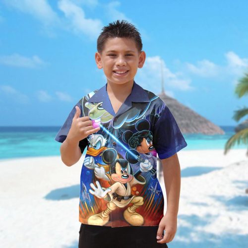 Mickey & Minnie Hawaiian Shirt: Funny Cartoon Button-Up for Summer Vacations & Donald Hawaii Gift