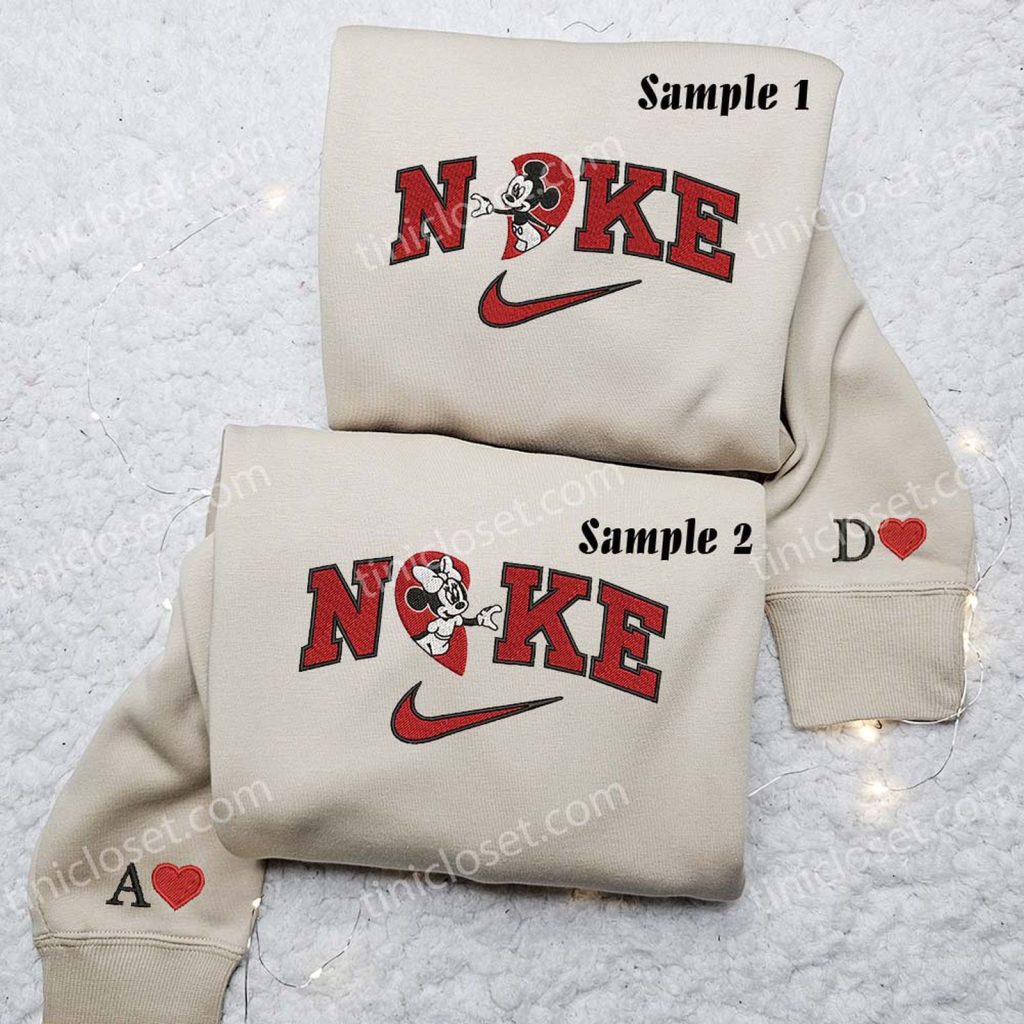 Mickey & Minnie Heart Embroidered Couples Shirts: Celebrate Love with Matching Disney Tops! Mickey & Minnie Heart Embroidered Couples Shirts: Celebrate Love with Matching Disney Tops!