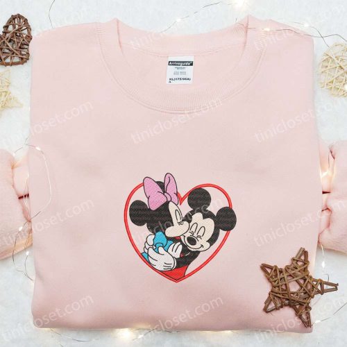 Mickey & Minnie Kissing Heart Frame Shirt & Embroidered Hoodie: Perfect Valentine s Gift Idea!