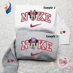 Mickey & Minnie Mouse x Nike Embroidered Couple Shirt: Disney Characters Embroidered Shirt & Nike-Inspired Hoodie Mickey & Minnie Mouse x Nike Embroidered Couple Shirt: Disney Characters Embroidered Shirt & Nike-Inspired Hoodie