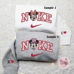 Mickey & Minnie Mouse x Nike Embroidered Couple Shirt: Disney Characters Embroidered Shirt & Nike-Inspired Hoodie Mickey & Minnie Mouse x Nike Embroidered Couple Shirt: Disney Characters Embroidered Shirt & Nike-Inspired Hoodie