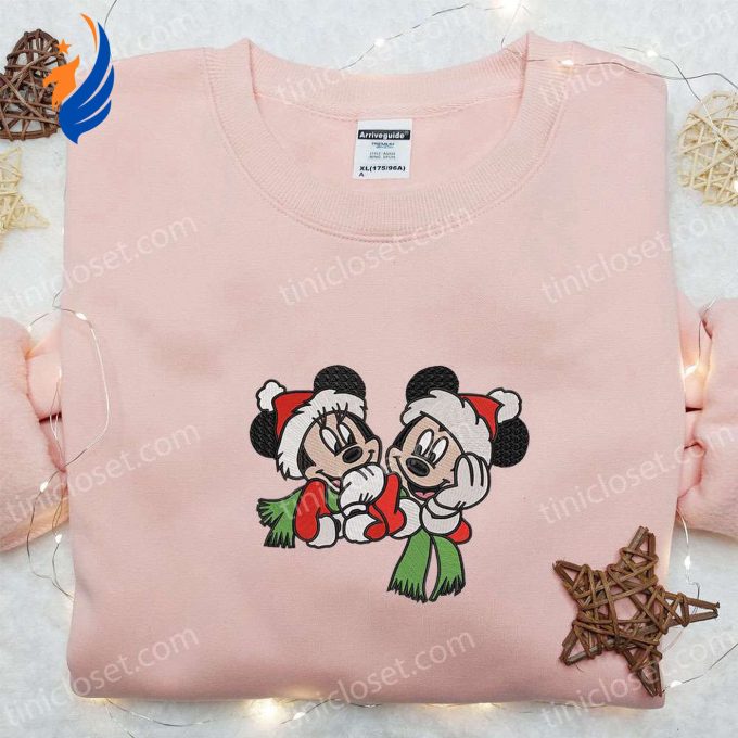 Disney Xmas Embroidered Shirt Hoodie & Sweatshirt – Mickey & Minnie Mouse Characters Christmas Theme Disney Xmas Embroidered Shirt Hoodie & Sweatshirt – Mickey & Minnie Mouse Characters Christmas Theme