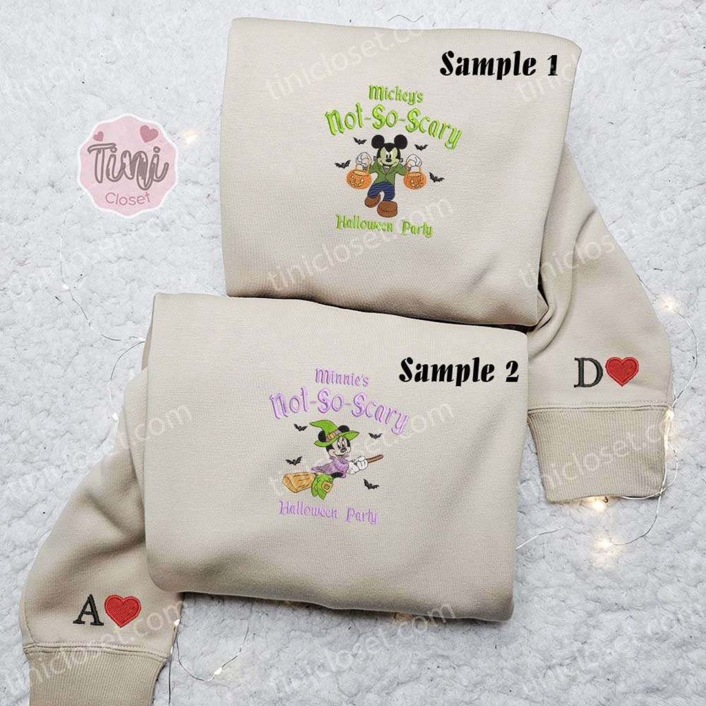 Mickey & Minnie Halloween Party Embroidered Couples Shirts: Not So Scary Fun! Mickey & Minnie Halloween Party Embroidered Couples Shirts: Not So Scary Fun!