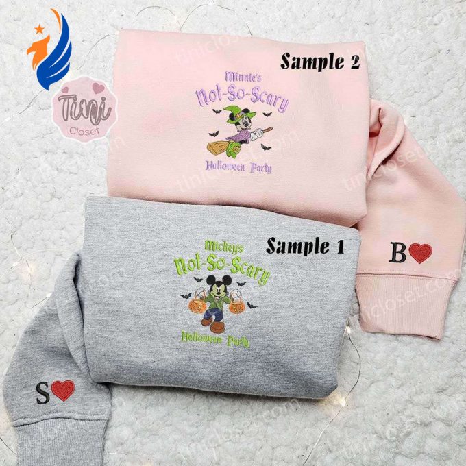 Mickey & Minnie Halloween Party Embroidered Couples Shirts: Not So Scary Fun!