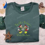 Disney Mickey & Minnie Embroidered Shirt & Hoodie: Tis the Season Christmas Characters Apparel