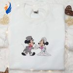 Mickey & Minnie Wedding Embroidered T-shirt Disney Characters Hoodie – Perfect Valentine s Day Gift Ideas