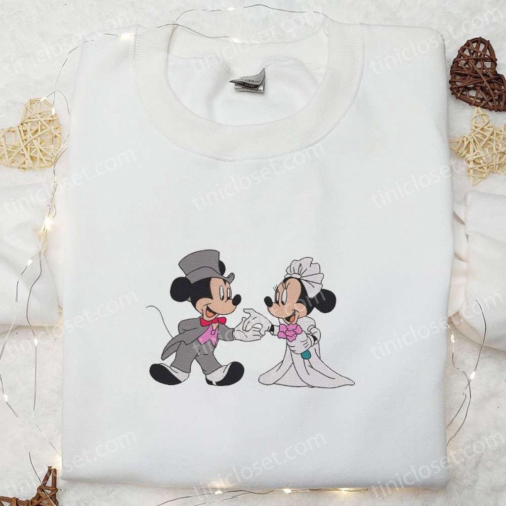 Mickey & Minnie Wedding Embroidered T-shirt Disney Characters Hoodie – Perfect Valentine s Day Gift Ideas Mickey & Minnie Wedding Embroidered T-shirt Disney Characters Hoodie – Perfect Valentine s Day Gift Ideas