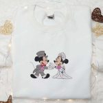 Mickey & Minnie Wedding Embroidered T-shirt Disney Characters Hoodie – Perfect Valentine s Day Gift Ideas