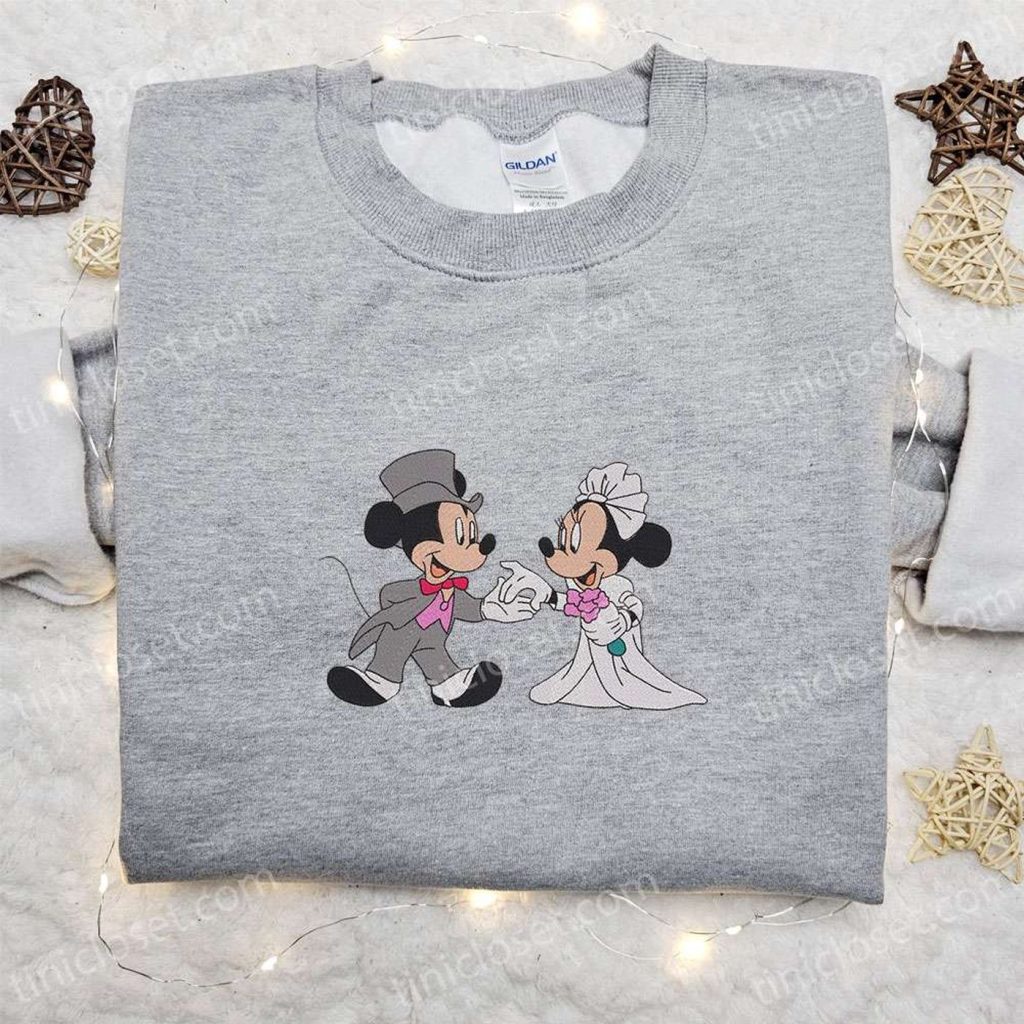 Mickey & Minnie Wedding Embroidered T-shirt Disney Characters Hoodie – Perfect Valentine s Day Gift Ideas Mickey & Minnie Wedding Embroidered T-shirt Disney Characters Hoodie – Perfect Valentine s Day Gift Ideas